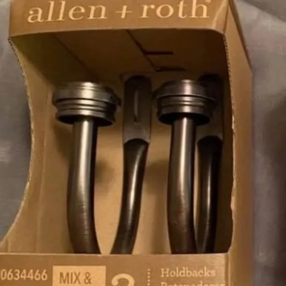 Allen + Roth Oil Rubbed Bronze Steel Curtain Holdbacks 2 Pack New NIB
